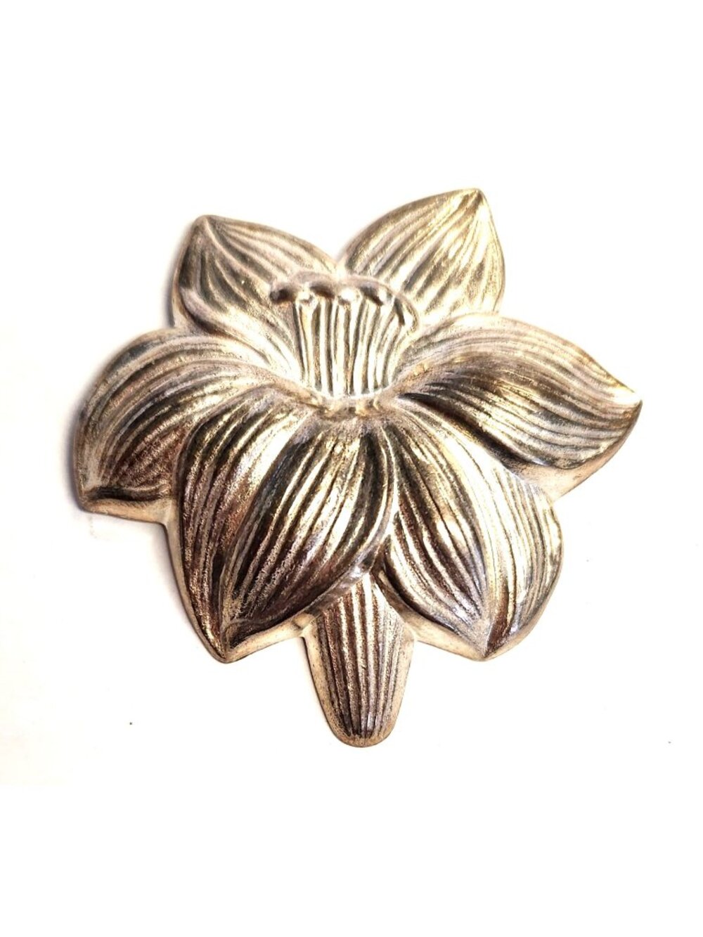 Vintage Silver Tone Floral Brooch